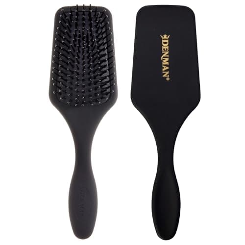 Image of Denman (Black) Mini Paddle Cushion Hair Brush for Blow Drying, Detangling & On the Go Travel - Comfortable Styling, Straightening & Smoothing - For Women and Men, D84