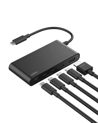 Image of Belkin USB-C Hub, 5-Port Hub with 4K HDMI Display @ 60Hz, 100W Power Delivery, Fast Data Transfer 10Gbps, USB-C Multiport Adapter - Compatible with MacBook, iPad Pro, Chromebook, & More
