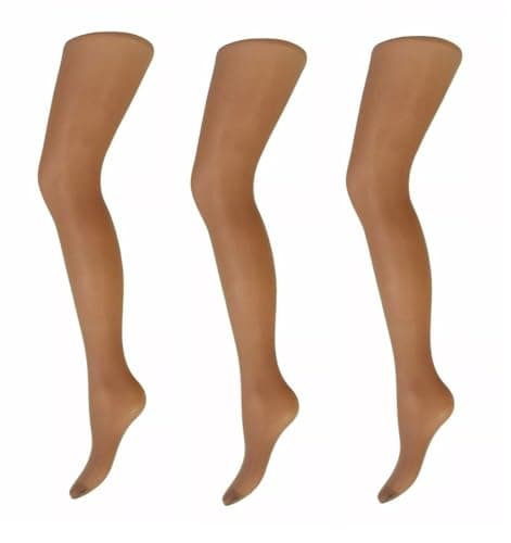Image of Cindy Women's Ladder Resist Tights with Panel Gusset (3 Pair Pack) (Large (42"-48" Hip), Sahara)