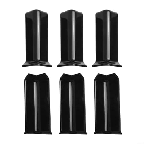 Image of Vootnifig Baseboard Corner Blocks Set for 10cm Height Skirting, Self-Adhesive Inside & Outside Corners, ABS Material, 6-Pack(L Black)