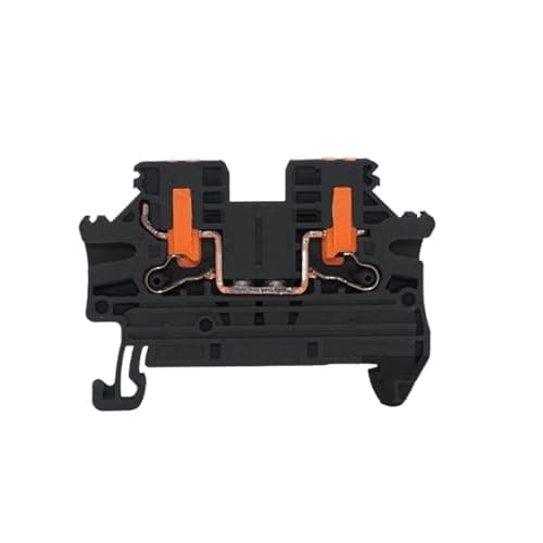 Image of 10Pcs DIN Rail Terminal Block PTV-2.5 Push-In Connector Spring Side-Entry 2.5mm² Cable Wiring Conductor PTV2(10pcs black)