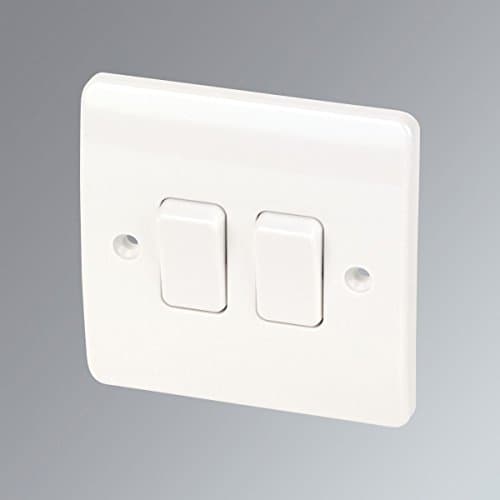 Image of MK 2-Gang 2-Way 10AX Light Switch White by MK