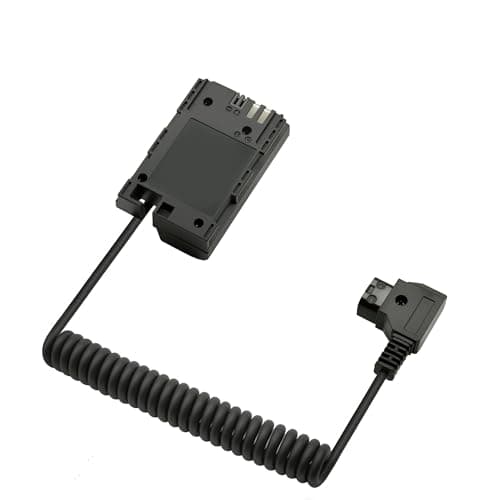 Image of LSYRIA D-Tap to LPE6 Dummy Battery Coiled Cable Compatible with Canon EOS R R5 R6 II R7 5DII 5DIII 5DIV 6D 6DII 70D 7D 7DII 80D 90D, 40inch