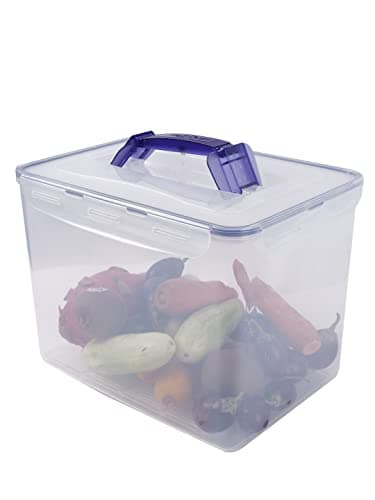 Image of LocknLock HPL889 - Food Storage Container - Dishwasher and Microwave Safe - BPA Free - 100% Air and Water Tight -Clear/Blue - 12L