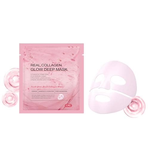 Image of Korean Overnight Collagen Face Mask, Glass Skin Face Mask, Real Deep Mask, Hydrating Overnight Hydrogel Mask for Glass Glow, Gentle on Sensitive Skin, Pore Minimizing, Elasticity Improvement (1Pc)