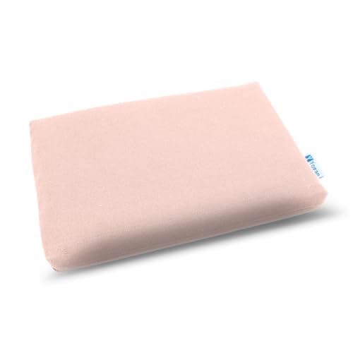 Image of Yogan Head Cushion/Headpad (1") for Yoga/Pilates | Organic Cotton Outer Cover (Removable & Washable) | Inner Cover with Recycled Fiber Filling | 30cm×20cm×2.5cm (Apricot Pink)