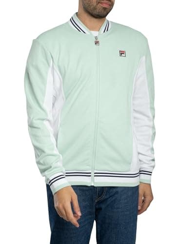 Image of FILA Men's Settanta Baseball Track Jacket, Surf Spray/White/Navy, L