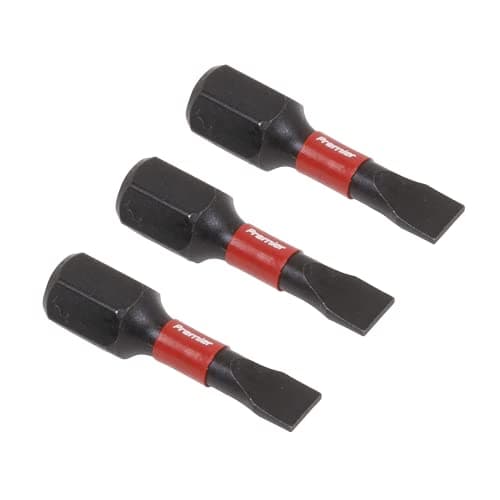 Image of Sealey AK8201 3pc 25mm Slotted 4.5mm Impact Power Tool Bits