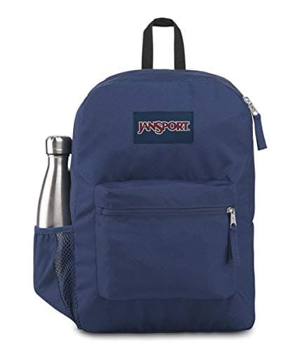 Image of Jansport | Cross Town Backpack (Navy Blue- One Size), Blue, Classic