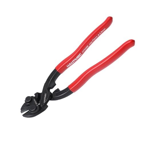 Image of HAUTMEC Mini Bolt Cutters 200mm(8 Inch), High Leverage Diagonal Cutting Pliers with 20° Angled Head, CRV Steel Nail Puller Pliers Tool for Pulling or Cutting Nails, Small Bolts and Wires, HT0468-UK