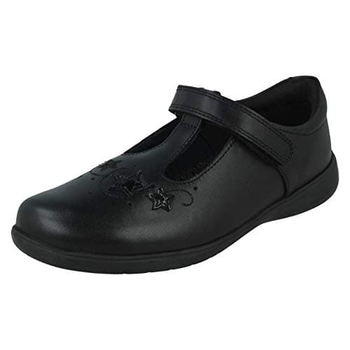 Image of Star Jump Girls Black Leather T-Bar School Shoes (Numeric_13)