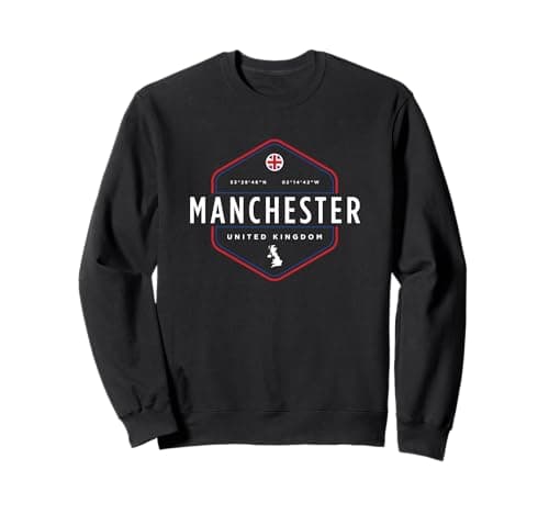 Image of Manchester United Kingdom UK Map Flag Graphic Sweatshirt