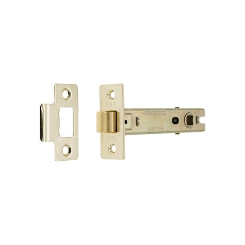 Image of Heavy Duty Electro Brass 4 Inch Fire Rated CE Approved Bolt Through Tubular Latch Wooden Door Security Mortice Lock 100mm for Internal and External Doors