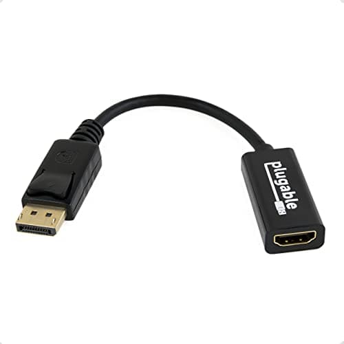 Image of Plugable Passive DisplayPort to HDMI Adapter, Driverless, Compatible with Windows and Linux Systems and Displays up to 4K UHD 3840x2160@30Hz
