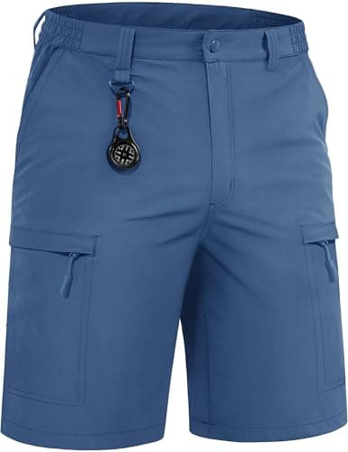 Image of TACVASEN Mens Stretch Cargo Shorts Breathable Summer Quick Dry Shorts with Zip Pockets Travel Trekking,Light Grey,34