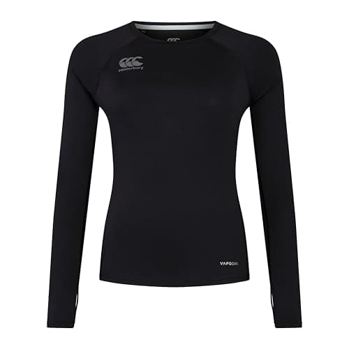 Image of Canterbury Women's Superlight Long Sleeve T-Shirt | Training Top | Breathable | Quick Drying Technical T-Shirt, Black/Gunmetal Grey, 10