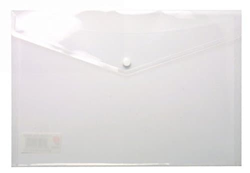 Image of A4 Clear Stud Wallet Folder Plastic Document Holder File Popper Wallets (Pack of 5)