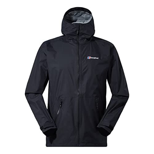 Image of Berghaus Men's Deluge Pro Waterproof Shell Jacket | Adjustable | Durable Coat | Rain Protection Waterproof Jacket, Black/Black, L