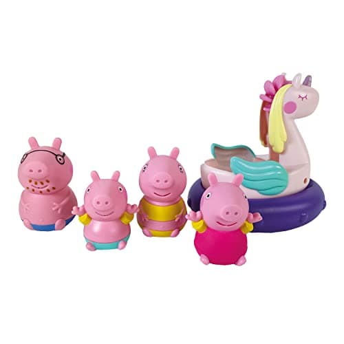 Image of Toomies Daddy Pig, Mummy Pig, Peppa, George Bath Squirters & Peppa's Unicorn, Baby Bath Toys, Kids Bath Toys for Water Play, Fun Bath Accessories for Babies & Toddlers, Suitable for 18 Months +