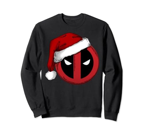 Image of Marvel Deadpool Icon Santa Hat Christmas Sweatshirt