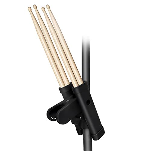 Image of Drumstick Holder, Drum Sticks Holder for Drum Set, Clamp On Drum Stick Holder Clip, Drumstick Grabber, Angle Adjustable, Attaches to Any Cymbal Stand or Tubular Hardware, Holds up to Two Pairs
