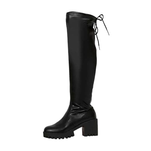 Image of Generisch 2026 Knee High Heeled Boots Comfortable Versatile Over the Knee Boots for Fashion Everyday Wear, black, 9 UK