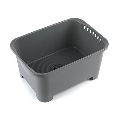 Image of Beldray Kitchen Sink Washing Up Bowl - Dish Wash & Drain, Integrated Drainer Plug, 8 Litre, Ideal For Home, Camping, Caravans, Compact Living, Plastic Cleaning Tub, Indoor And Outdoor Use, Grey