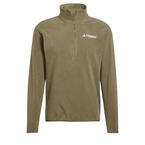 Image of adidas Men's Terrex Multi Essentials Half Zip Fleece Jacket, olive strata, XL