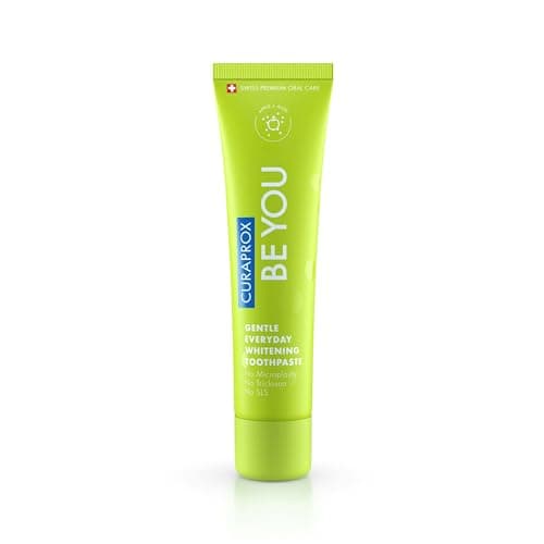 Image of Curaprox Whitening Toothpaste – for Fresh Breath & Gum Care | Enzymatic Formula, Apple & Aloe Vera Flavour, 60ml | Vegan, SLS-Free, Fluoride 950ppm | Made in Switzerland