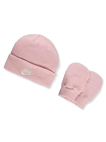 Image of Nike Girls' 2-Piece Cap With Mittens Set, Pink, One Size