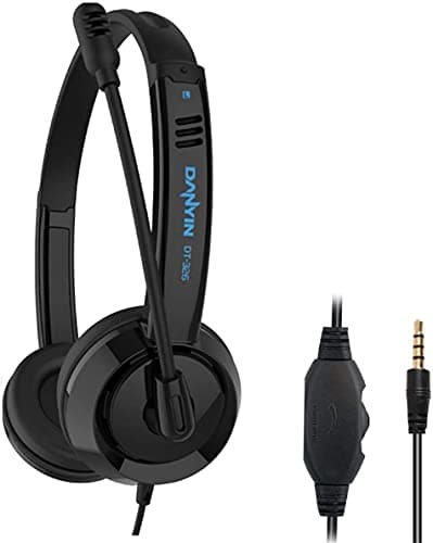 Image of JJN Computer Headset with Microphone, 3.5mm Wired Crystal Sound Headphone, with Microphone Noise Cancelling Mic & Audio Controls, for PC/Mac/Laptop, Comfort-fit for Home/Office/Remote Learning