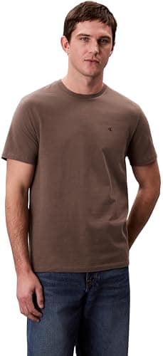 Image of Calvin Klein Jeans Men's SS Smooth CTTN Solid CREWNK TEE LV040HM265 Tees, Grey (Morel), M