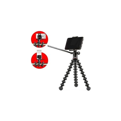 Image of JOBY GripTight PRO GP Video Stand, Pan and Tilt Video Head and Gorilla Pod Flexible Tripod for any Smartphone and iPhone with or without a Case, JB01501-BWW