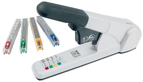 Image of Leitz Heavy Duty Stapler, 80 Sheet Capacity, Ergonomic Metal Body, Includes Staples, 55510084 - Silver