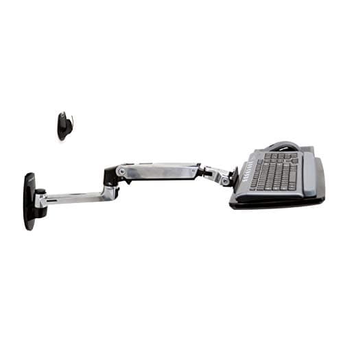 Image of Ergotron – LX Keyboard Arm, Wall Mount Adjustable Keyboard Tray – Polished Aluminum (45-246-026)