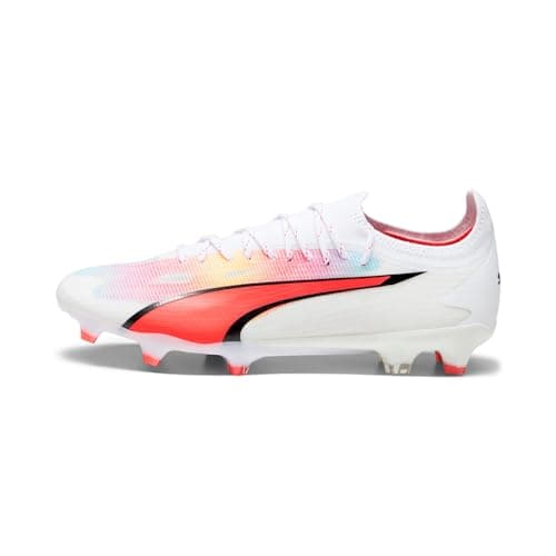Image of Puma Men's Ultra Ultimate FG/AG Football Boots, White Black Fire Orchid Red, 36 EU