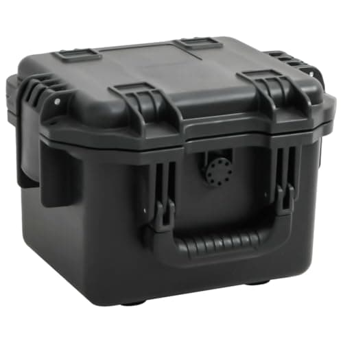 Image of vidaXL Portable Flight Case - Black Protective Hard Camera Case with Removable Foam Inserts and Practical Handle, Pressure Valve, 30 x 24.5 x 12.5 cm