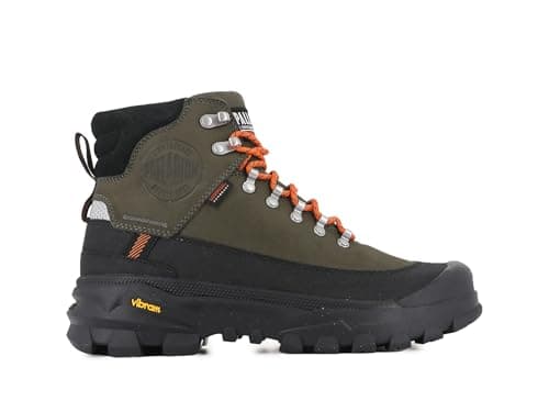 Image of Palladium Unisex PALLARIDER Thins WP+ Ankle Boot, Olive Night/Black, 6.5 UK, Olive Night Black, 6 UK