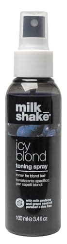 Image of milk_shake | Icy Blond Toning Spray 100 ml, Specific Anti-Yellow no-rinse Toner for Blonde or Bleached Hair, with Black Pigment, Made in Italy