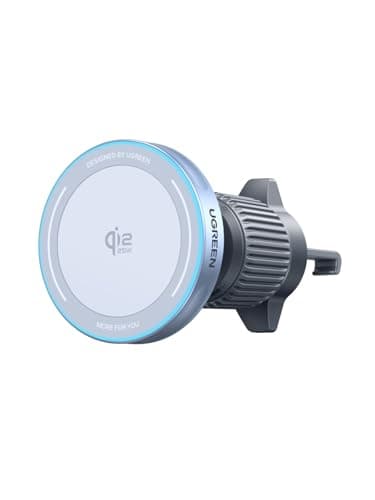 Image of UGREEN MagFlow 25W Wireless Car Mount Charger, Qi2 MagSafe Compatible Car Phone Holder Charger, Air Vent Magnetic Phone Mount Holder Compatible with iPhone Air/17/17 Pro/Pro Max16/15/14/13/12