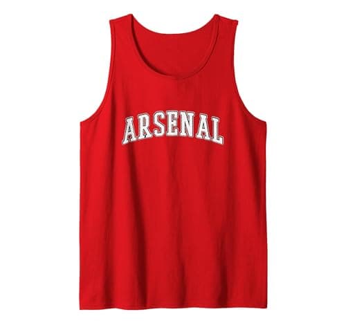 Image of Arsenal Varsity Town of North London, England UK Tank Top, Men, Red, Medium