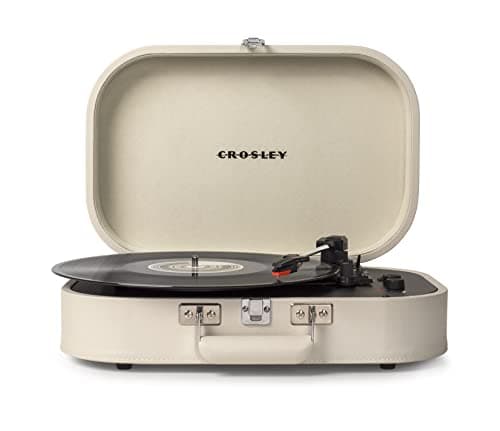 Image of Crosley Discovery Portable Turntable - Bluetooth Record Player, 3-Speed Suitcase Vinyl Player, Home Turntables for Vinyl Records, Built in Stereo Speakers & Bluetooth Receiver, AUX Input, Dune
