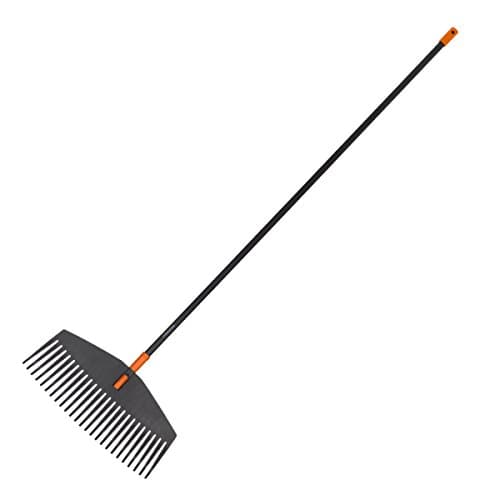 Image of Fiskars Solid Broom, 25 prongs, Length: 175 cm, Width: 52 cm, Plastic Prongs/Aluminium Handle, Black/Orange, L, Solid, 1003465
