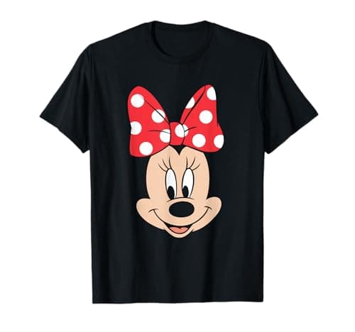 Image of Disney Minnie Mouse Polka Dot Bow Big Face T-Shirt