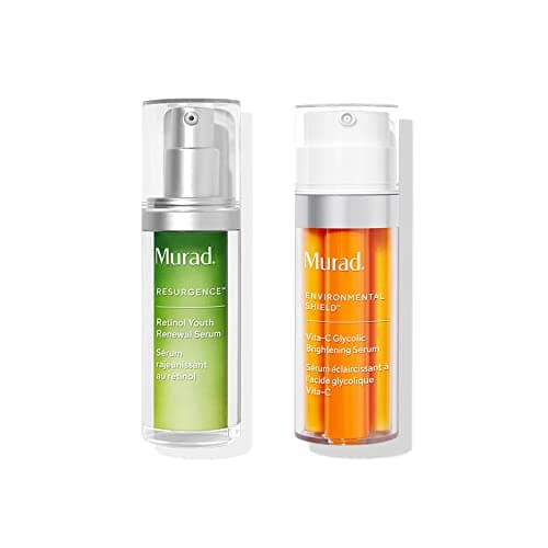 Image of Murad Resurgence Retinol Anti-Aging and Brightening Day and Night Serums Duo | Vitamin C Glycolic Retinol Tri-Active Technology | Face, Neck, and Chest Youth Renewal Serum