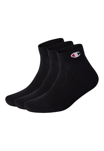 Image of Champion Accessories Basics 3pk Quarter Socks, Black, 3 UK
