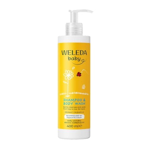 Image of Weleda Baby Shampoo & Body Wash, Baby Bath, Kids Shampoo & Wash, Sensitive Calendula, Dermatologically Tested, Certified Natural, 96% Recycled Packaging, 400ml, Packaging May Vary