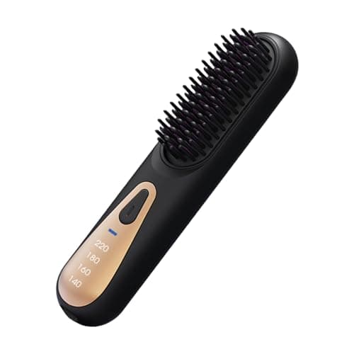 Image of Brusho Hair Pro - Cordless Hair Straightening Brush | 30W Fast Heating Ceramic Straightening Brush | Brusheo Hair Pro With 4 Temperature Setting | USB Rechargeable Hair Straightening Brush For Women