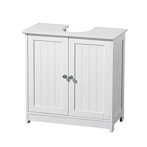 Image of AVC Designs Bathroom Sink Cabinet Under Basin Unit Cupboard Storage Floor Cabinet Furniture White