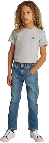 Image of Calvin Klein Boy's ESS. Washed Blue DAD IB0IB02306 Other Jeans, Denim (Essential Washed Blue), 4 Years